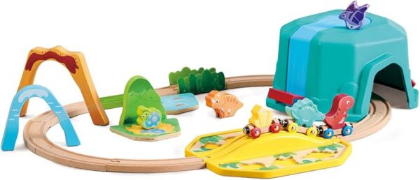 Set de tren de dinosaurios (colorful bucket)