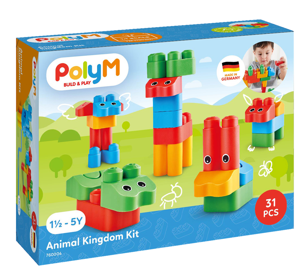 bloques de construcción para niños PolyM animales 31 piezas