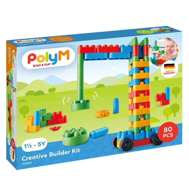 set de construcción para niños PolyM 80 piezas