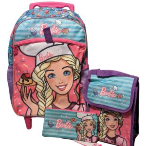 Set Mochila, Lonchera y Estuche Barbie Cocinera con rodos