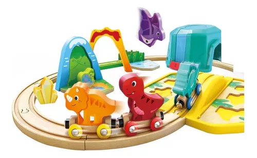 Set de tren de dinosaurios (colorful bucket)