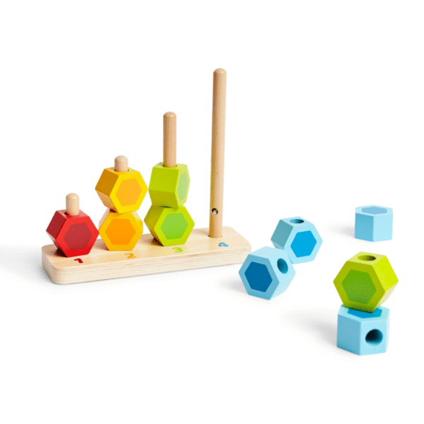 Juego de apilar, contar, colores y formas