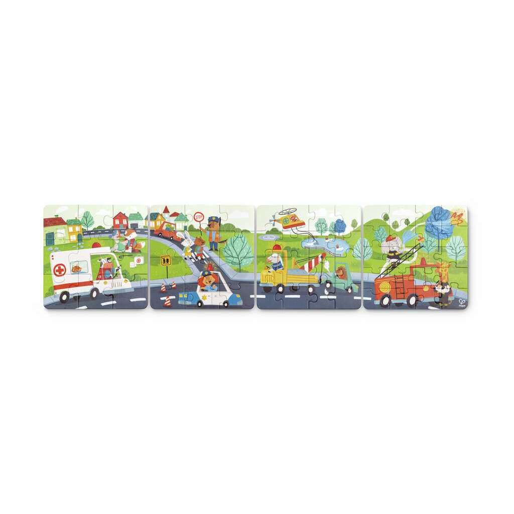 rompecabezas de rescate Hape 4 en 1