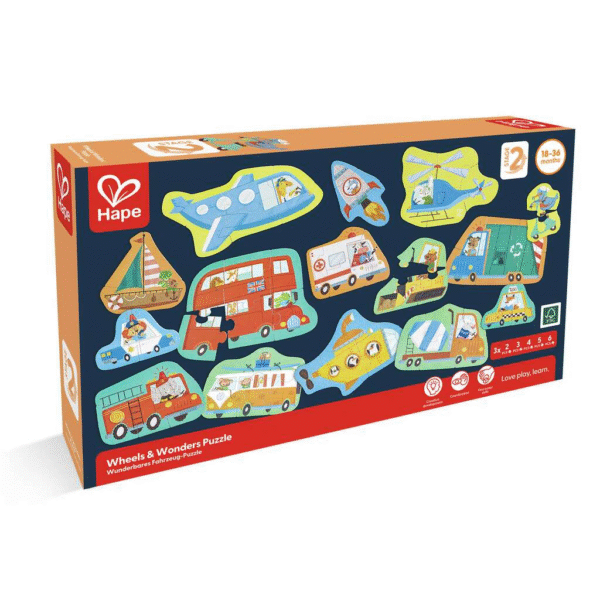 Rompecabezas de ruedas y transportes
