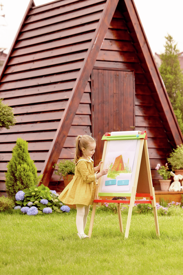 Caballete pequeño artista con doble pizarrón