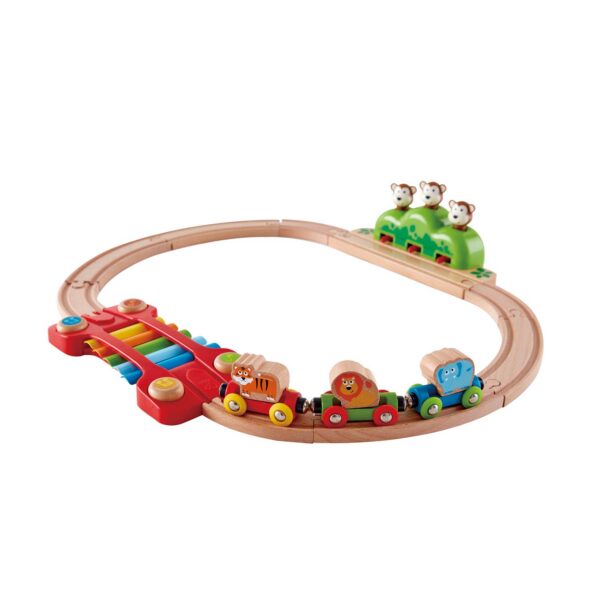 Set de trenes de música y monos
