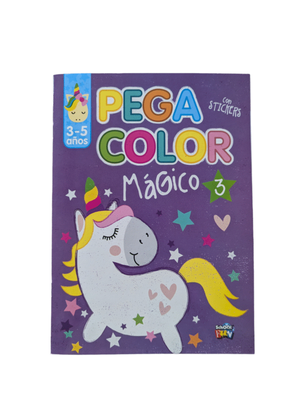 Libro para colorear y pegar Stickers Unicornio
