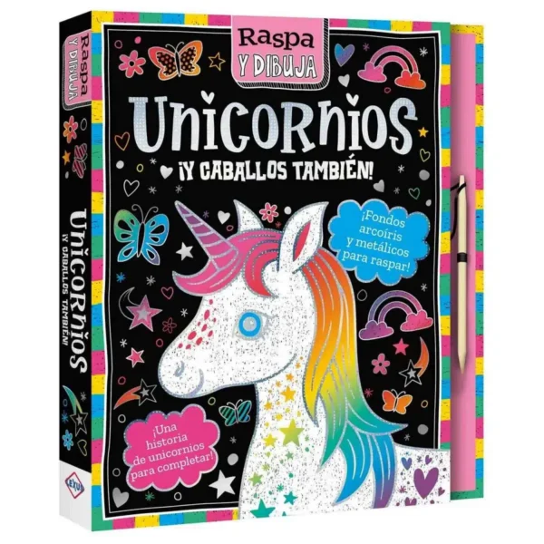 Libro Raspa y dibuja Unicornios y Caballos