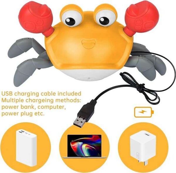 cargadores-679x669-1.jpg Tummy Time: Cangrejo Musical Electrónico - Naranja