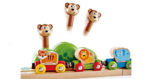 Set de trenes de música y monos