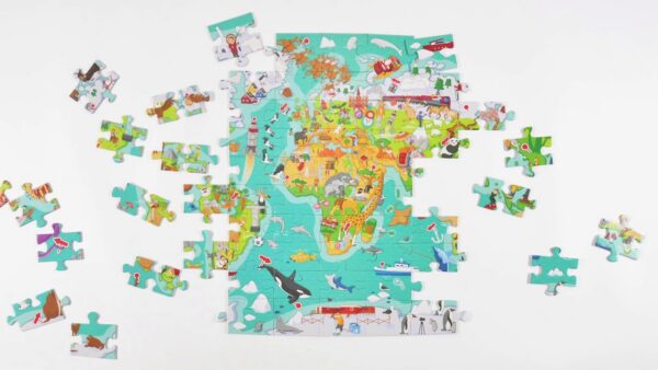 Puzzle de observación del mundo y Mapamundi