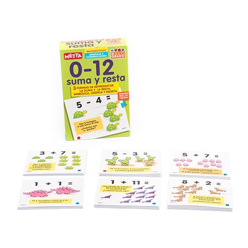 Flashcards Suma y Resta 0-12 (Tarjetas multigrado)
