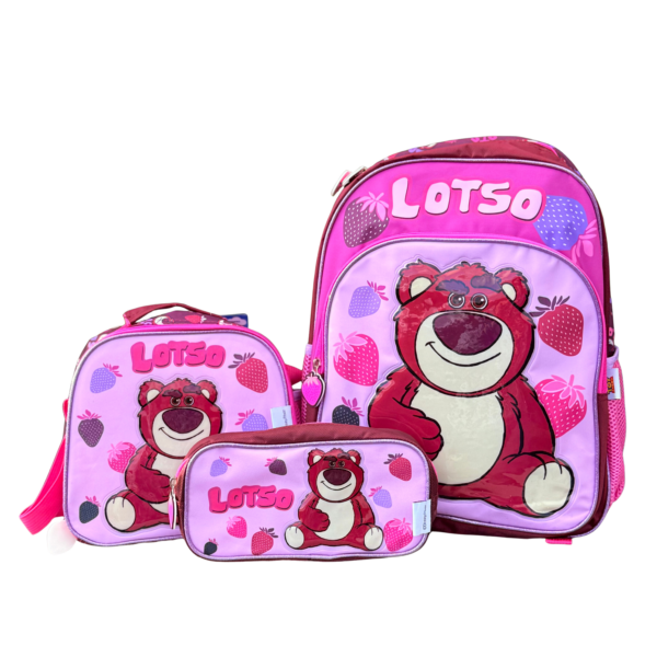 Diseño sin título (17) Set Mochila, Lonchera y Portalapiz Lotso
