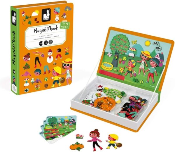 61mwDLM0C0L._AC_SL1000_ Libro Magneti'book Janod 4 Estaciones (libro magnético 115 piezas)