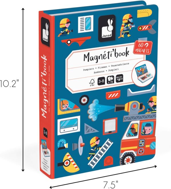 Libro Magneti'book Janod Bombero (libro magnético 60 piezas)