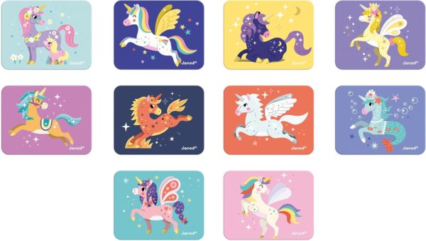 Libro Magneti'book Janod Unicornios (libro magnético 44 piezas)