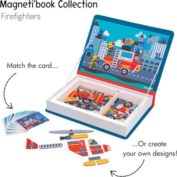 Libro Magneti'book Janod Bombero (libro magnético 60 piezas)