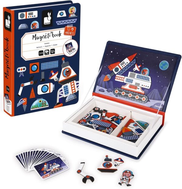 Libro Magneti'book Janod Espacio (libro magnético 52 piezas)