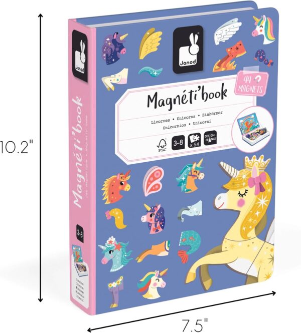 Libro Magneti'book Janod Unicornios (libro magnético 44 piezas)