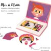 Libro Magneti'book Janod Crazy faces GIRL - Caras graciosas (libro magnético 55 piezas)