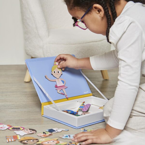 Libro Magneti'book Janod Profesiones y Oficios (libro magnético 48 piezas)
