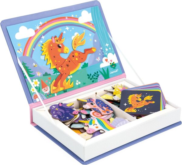 Libro Magneti'book Janod Unicornios (libro magnético 44 piezas)