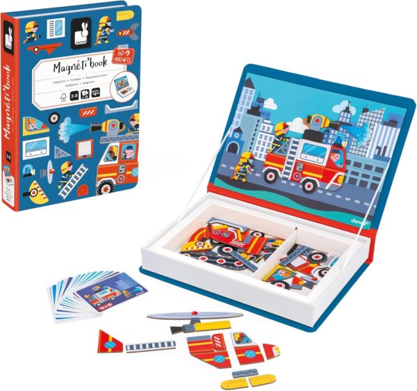 Libro Magneti'book Janod Bombero (libro magnético 60 piezas)