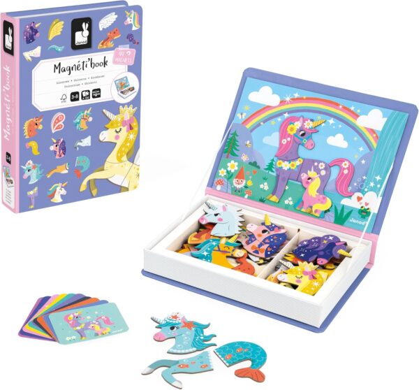 Libro Magneti'book Janod Unicornios (libro magnético 44 piezas)