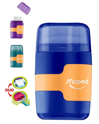 Borrador y sacapuntas doble Connect color azul Maped