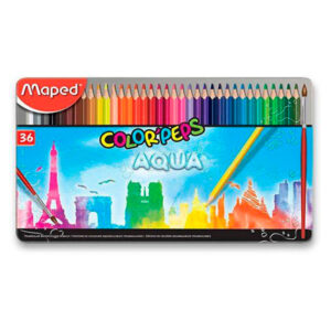 Crayones de madera triangulares acuarelables (Acuarela) 36 colores Maped