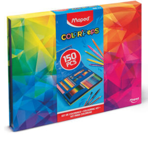 Kit marcadores, crayones pastel, acuarela, cera, y madera 150 piezas Maped