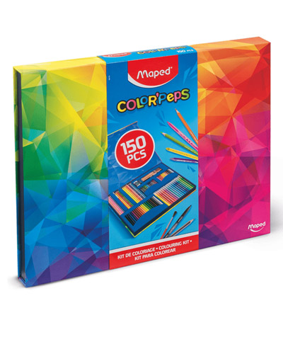 Kit marcadores, crayones pastel, acuarela, cera, y madera 150 piezas Maped