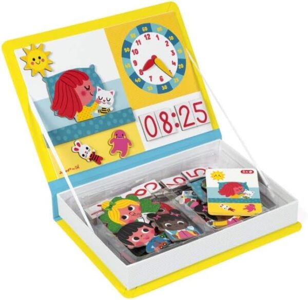 Libro Magneti'book Janod Aprendo la hora (libro magnético 75 piezas)