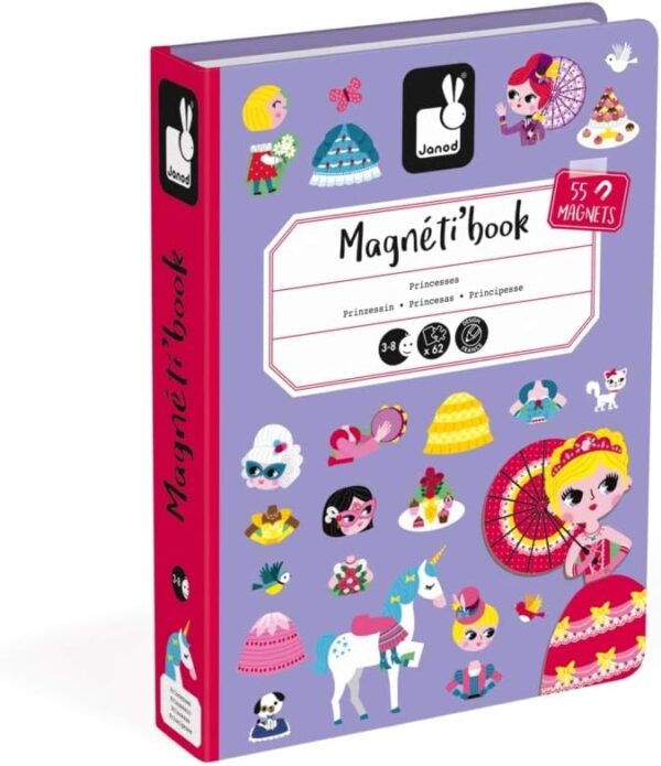 Libro Magneti'book Janod Princesas (libro magnético 55 piezas)