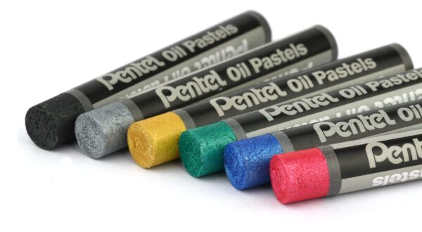 Crayón pastel óleo metálicos y fluorescentes 12 colores Pentel