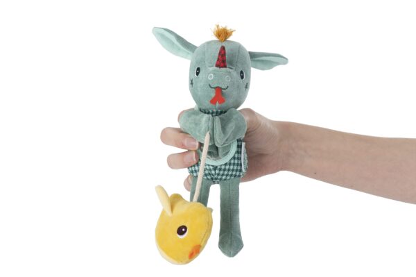 Títere de actividades y texturas de peluche Joe el dragón, Lilliputiens