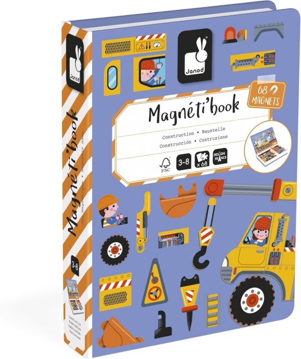Libro Magneti'book Janod Construcción (libro magnético 68 piezas)