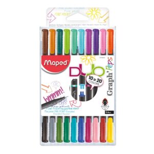 Marcador duo punto fino Graph peps 20 colores Maped