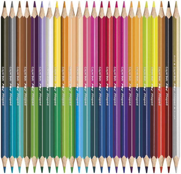 Crayón de madera Color peps triangular bicolor 24 crayones/ 48 colores Maped