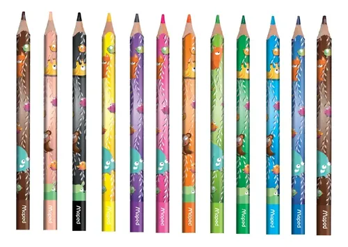Crayón de madera Jumbo Jungle 12 colores Maped