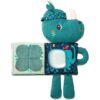 Libro sensorial y peluche de tela Marius el rino (brilla en la oscuridad), Lilliputiens