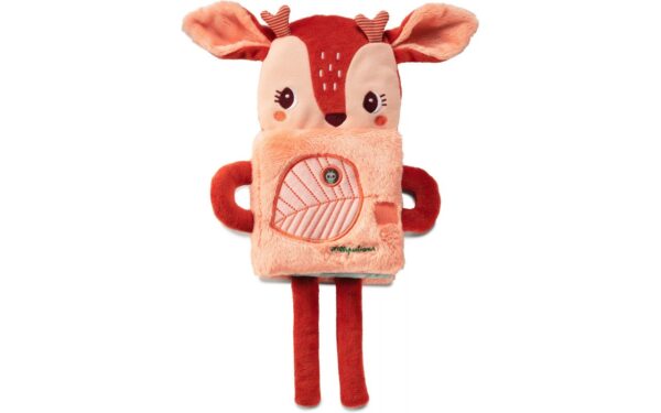 Libro sensorial y peluche de tela Stella el venado (brilla en la oscuridad), Lilliputiens
