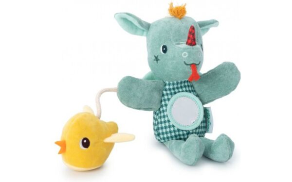 Títere de actividades y texturas de peluche Joe el dragón, Lilliputiens