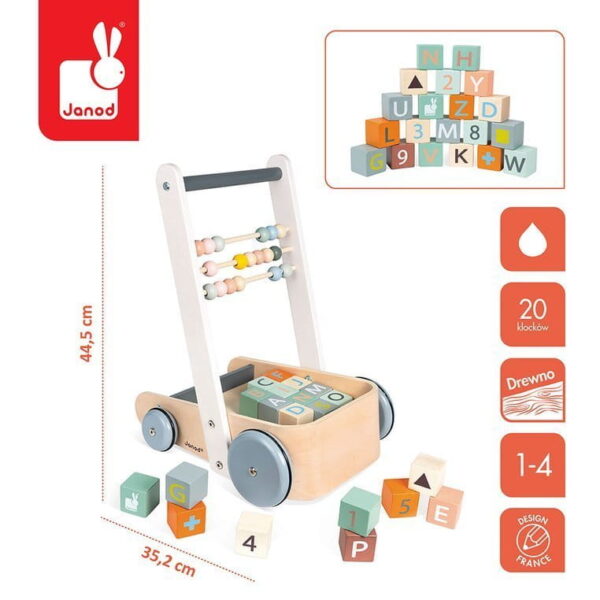 Carrito o andador de madera Sweet Coocon ABC, Janod