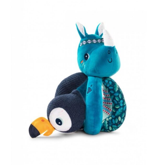 hochet-a-poignees-marius-le-rhinoceros-lilliputiens Sonajero con asas de peluche Marius el rino, Lilliputiens