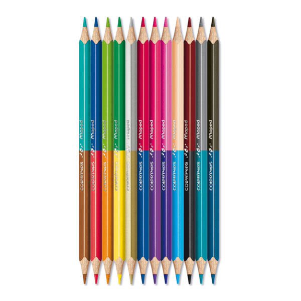Crayón de madera Color peps triangular bicolor 12 crayones/ 24 colores Maped
